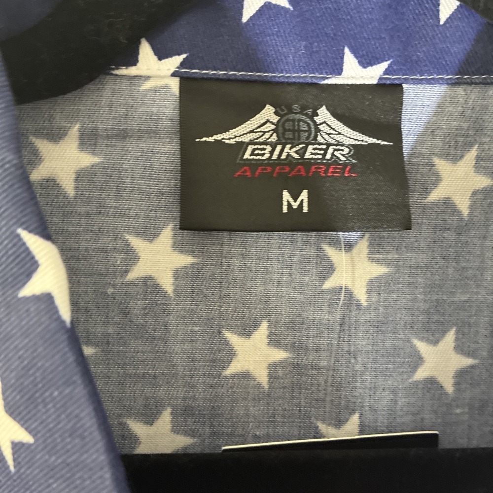 Biker Apparel Sturgis 2022 American Flag Button Up Shirt Size M NWT - Picture 4 of 12